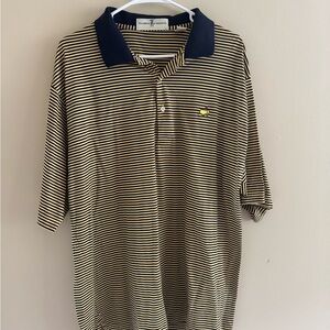 Masters Navy and Yellow Striped Polo